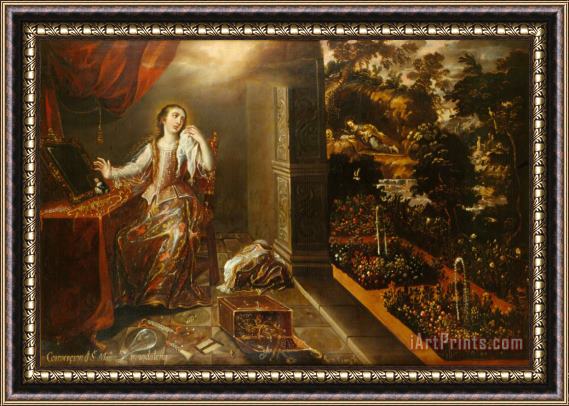 Juan Correa The Conversion of Saint Mary Magdalene Framed Painting