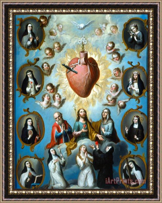 Juan Patricio Morlete Ruiz The Heart of Mary Framed Painting