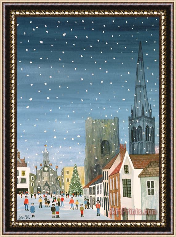 Judy Joel Chichester Cathedral A Snow Scene Framed Print