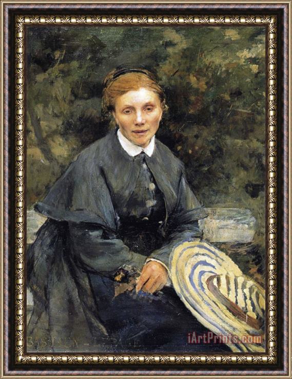 Jules Bastien Lepage Portrait of The Artist's Mother Framed Painting