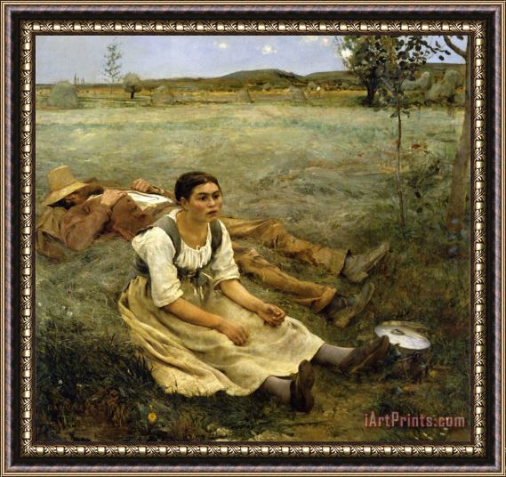 Jules Bastien Lepage The Hay Fever Framed Painting