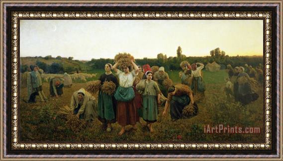 Jules Breton Calling in the Gleaners Framed Painting