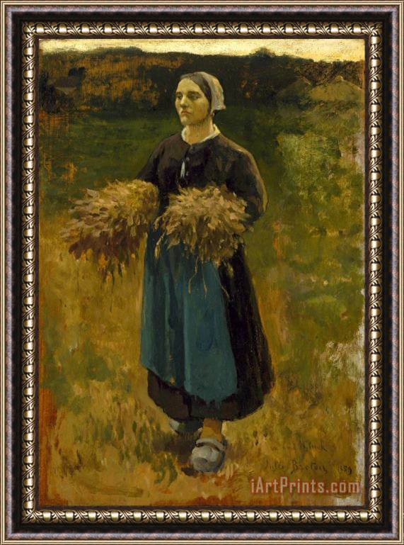 Jules Breton The Gleaner Framed Painting