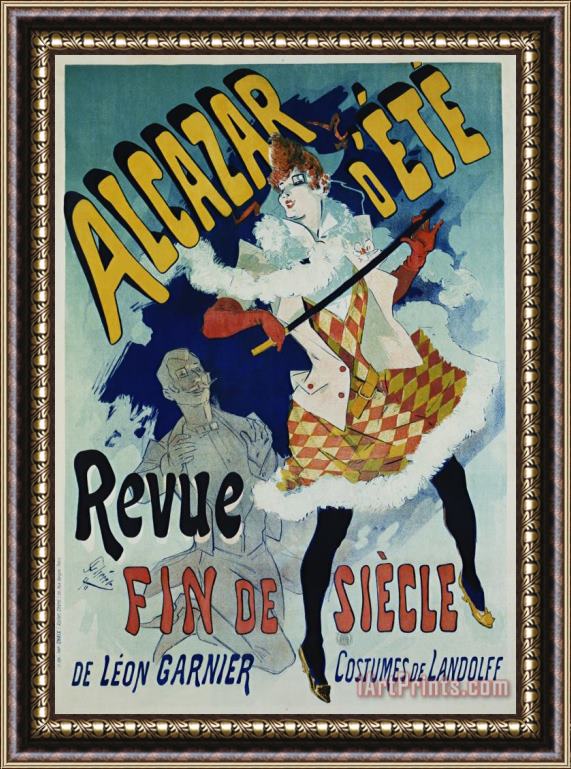 Jules Cheret Alcazar D'ete Revue Fin De Siecle Cabaret Poster Framed Painting