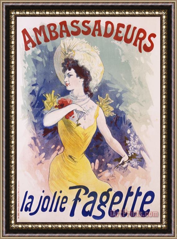 Jules Cheret Ambassadeurs: La Jolie Fagette Poster Framed Painting