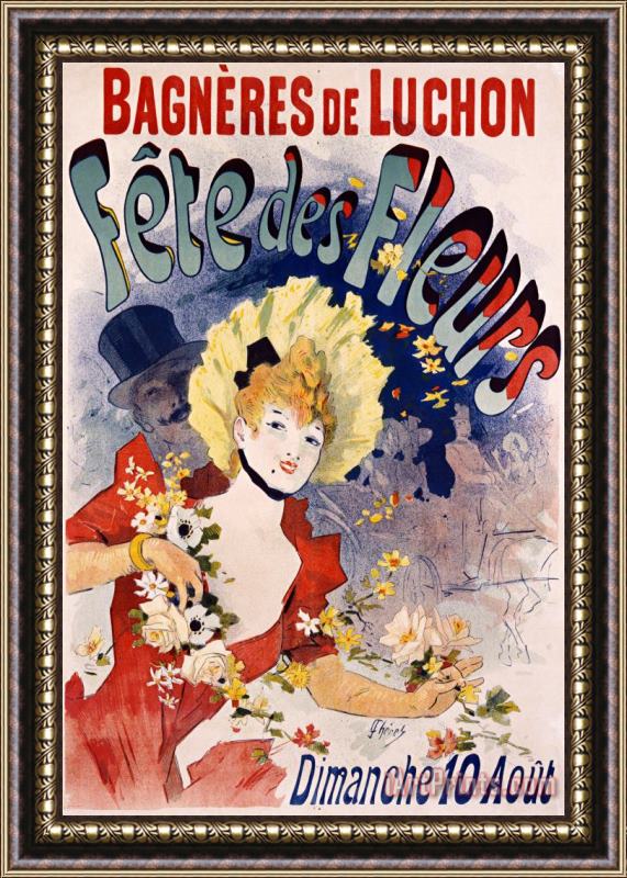 Jules Cheret Bagneres De Luchon Fete Des Fleurs Poster Framed Painting