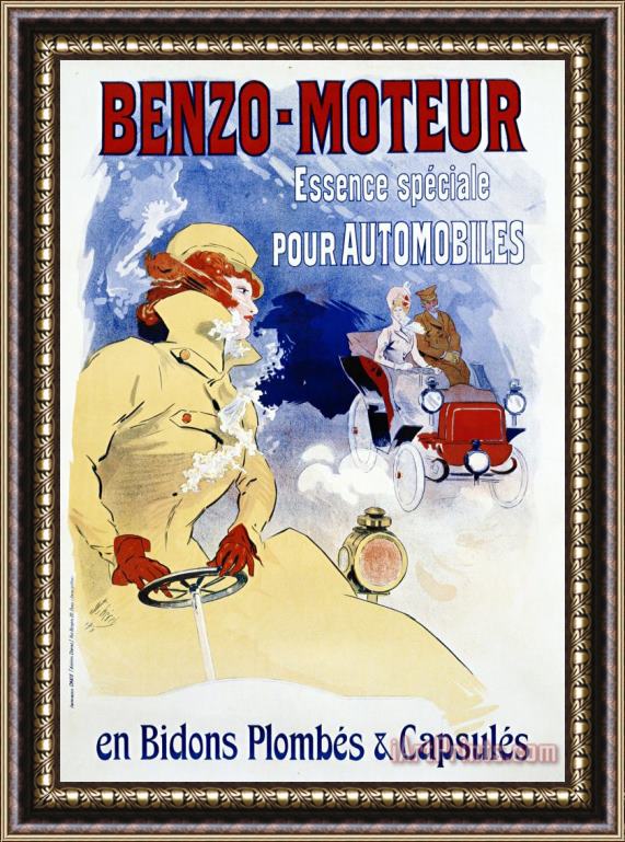 Jules Cheret Benzo Moteur Poster Framed Painting
