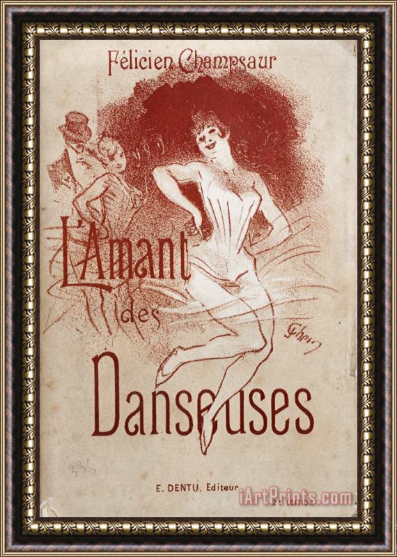 Jules Cheret Cover for L'amant Des Danseuses (lover of Dancers) Framed Print