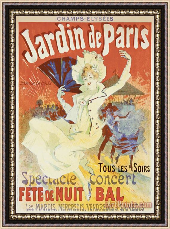 Jules Cheret Jardin De Paris Framed Print