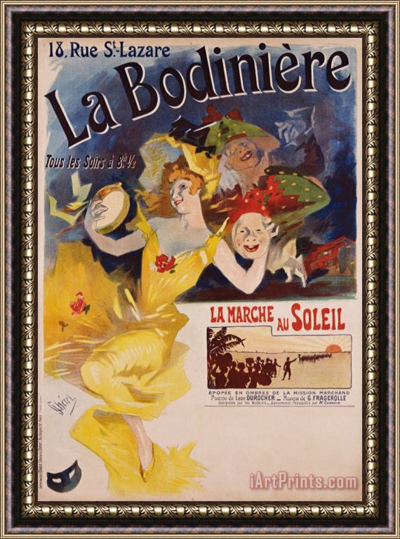 Jules Cheret La Bodiniere Poster Framed Print