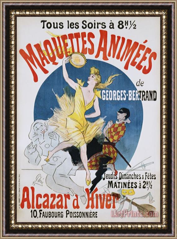 Jules Cheret Maquettes Animees De Georges Bertrand Poster Framed Painting