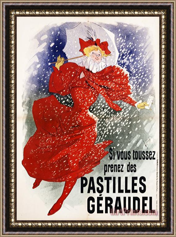 Jules Cheret Pastilles Geraudel Poster Framed Painting