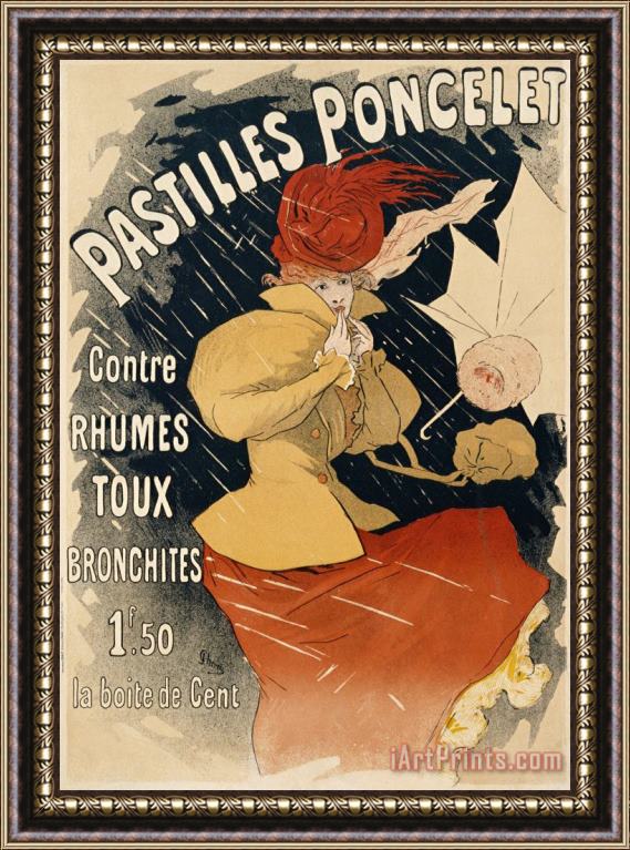 Jules Cheret Pastilles Poncelet Poster Framed Painting