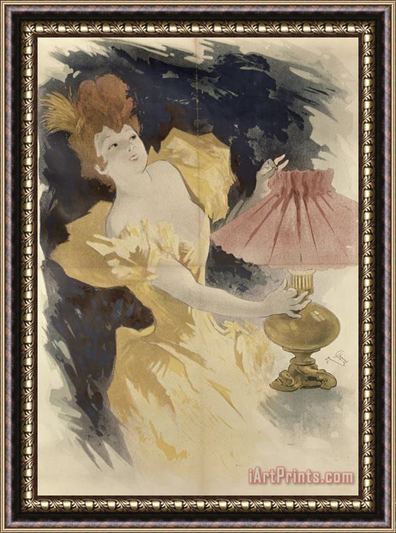 Jules Cheret Saxoleine (advertisement for Lamp Oil) Framed Painting