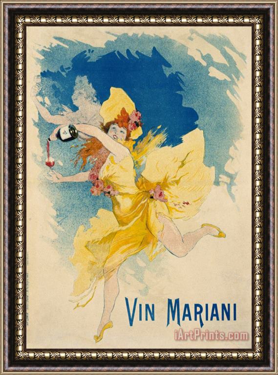 Jules Cheret Vin Mariani Poster Framed Painting