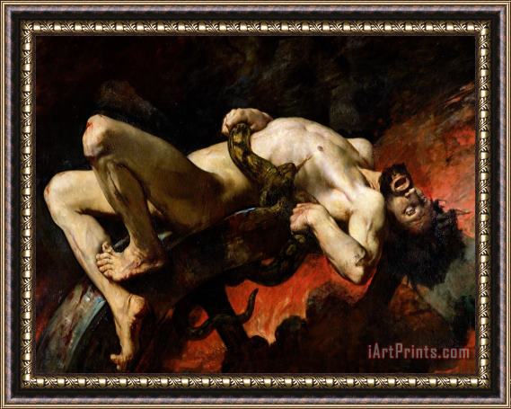 Jules Elie Delaunay Ixion Thrown into Hades Framed Painting