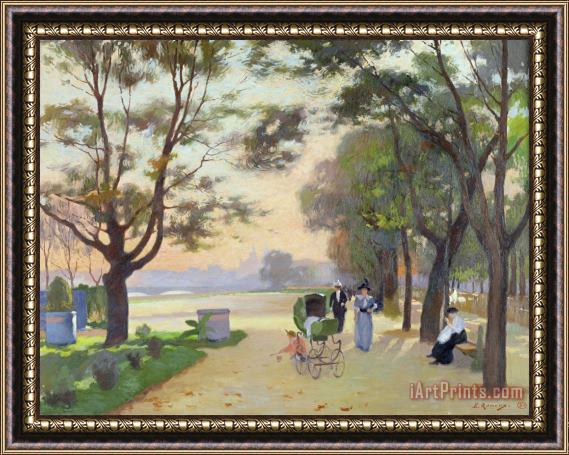Jules Ernest Renoux Cours la Reine Paris Framed Painting