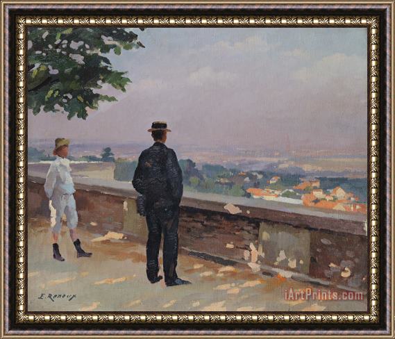 Jules Ernest Renoux Paris from the observatory at Meudon Framed Print