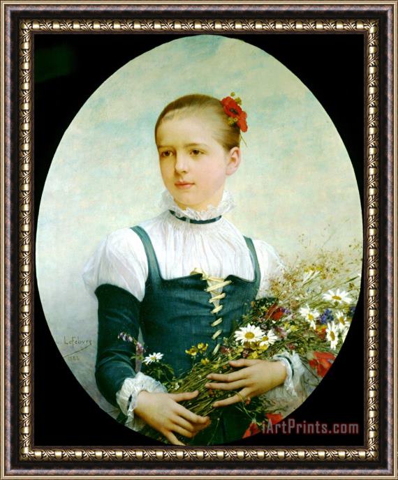 Jules Joseph Lefebvre Portrait of Edna Barger of Connecticut Framed Print