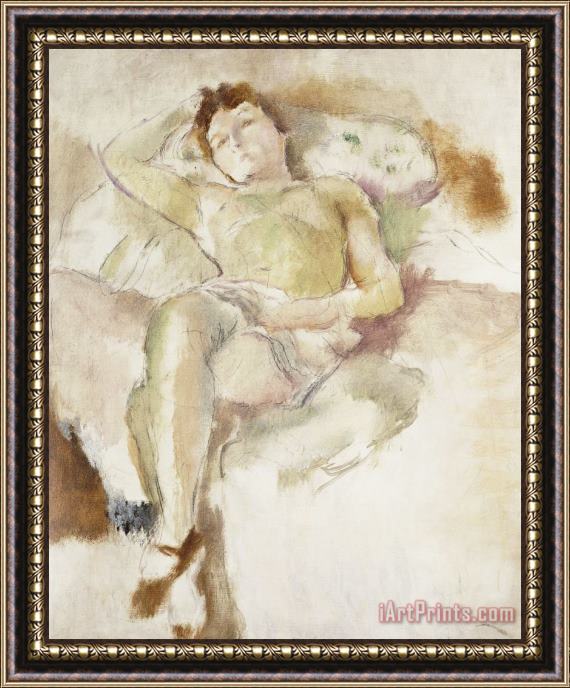 Jules Pascin Bobette Lying Down Bobette Allongee Framed Painting