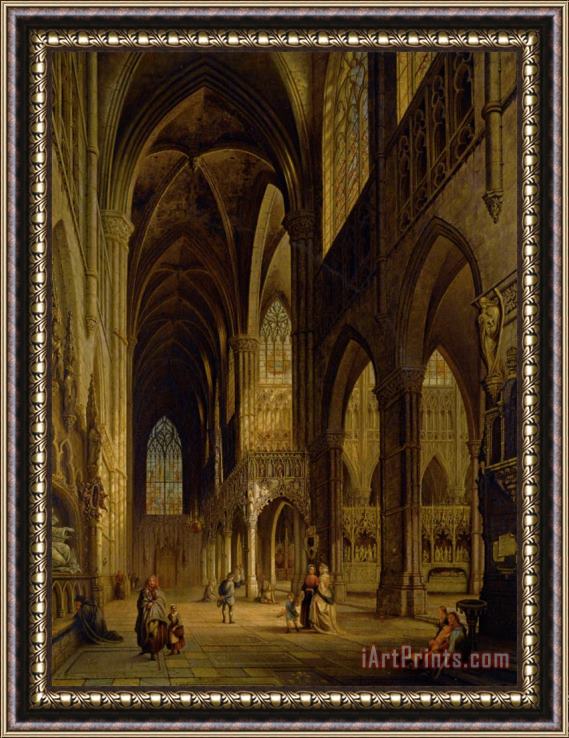 Jules Victor Genisson Vue Du Transept De Leglise Damiens Framed Print