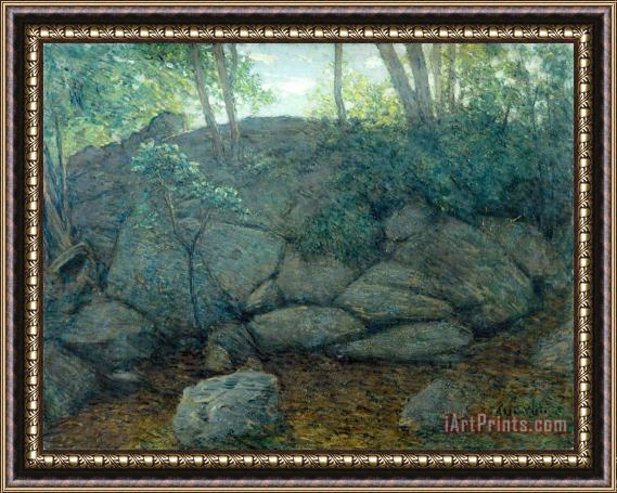 Julian Alden Weir Woodland Rocks Framed Painting