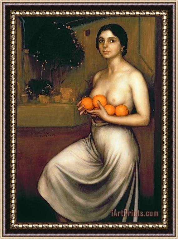 Julio Romero de Torres Oranges and Lemons Framed Painting