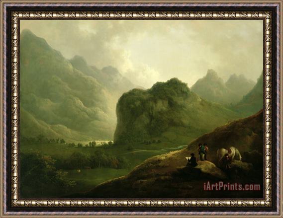 Julius Caesar Ibbetson A Sketching Party in the Pass at Borrowdale Framed Painting