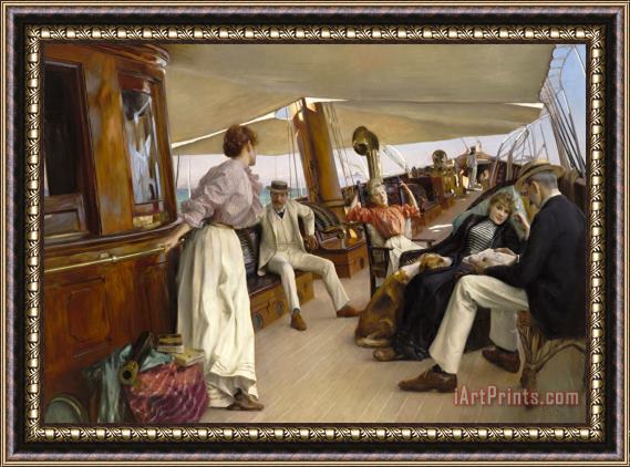 Julius Leblanc Stewart On The Yacht Namouna,” Venice, 1890 Framed Print