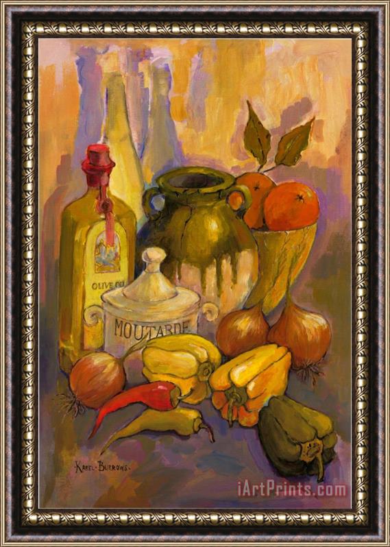 Karel Burrows Mediterranean Kitchen III Framed Painting