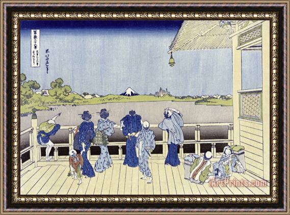Katsushika Hokusai Sazai Hall of Five Hundred Rakan Temple Framed Print