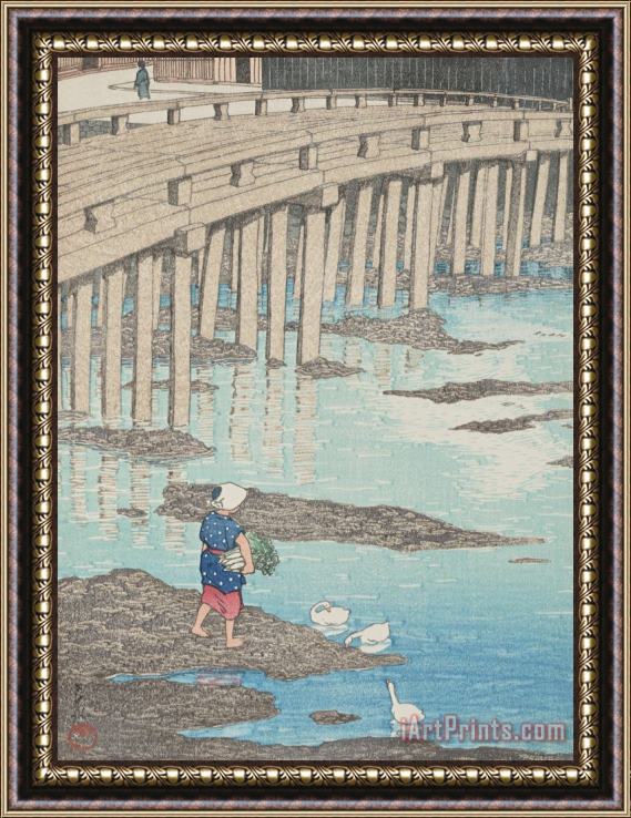 Kawase Hasui Gion Bridge (amakusa Honwatari Gion Bashi), From The Series Selected Landscapes (fukei Senshu) Framed Print
