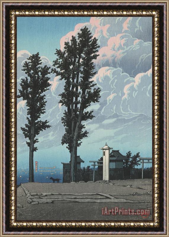 Kawase Hasui Kanda Myojin Shrine After The Earthquake Fire (kanda Myojin Keidai) Framed Painting