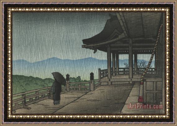 Kawase Hasui Kiyomizu Temple in Rain (ame No Kiyomizu), From The Series Souvenirs of Travels, Second Series (tabi Miyage, Dai Ni Shu) Framed Print