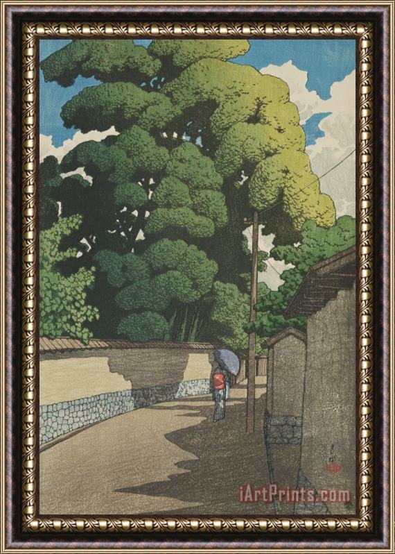 Kawase Hasui Summer Afternoon in Kanazawa (kanazawa Shimo Honda Cho), From The Series Souvenirs of Travels, Second Series (tabi Miyage, Dai Ni Shu) Framed Painting
