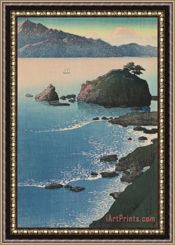 Kawase Hasui Sunrise at Kude Beach, Wakasa (wakasa Kude No Hama), From The Series Souvenirs of Travels, First Series (tabi Miyage, Dai Isshu) Framed Print