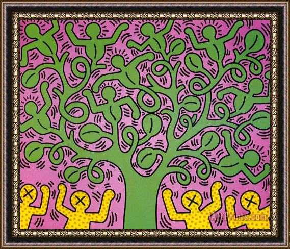 Keith Haring Arbre De Vie Tree of Life 1984 Framed Print