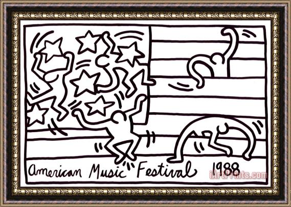 Keith Haring Disegno Per Il New York City Ballet Framed Print