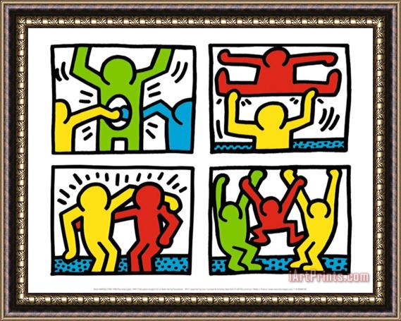 Keith Haring Pop Shop Quad I C 1987 Framed Print