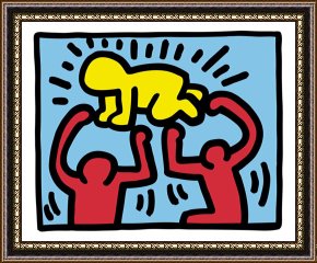 Babys First Steps Framed Prints - Pop Shop Radiant Baby by Keith Haring