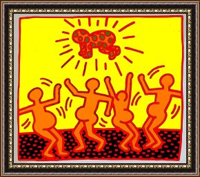 Babys First Steps Framed Prints - Pop Shop Radiant Baby II by Keith Haring