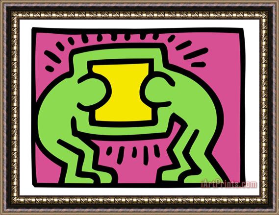 Keith Haring Pop Shop Tv Framed Painting