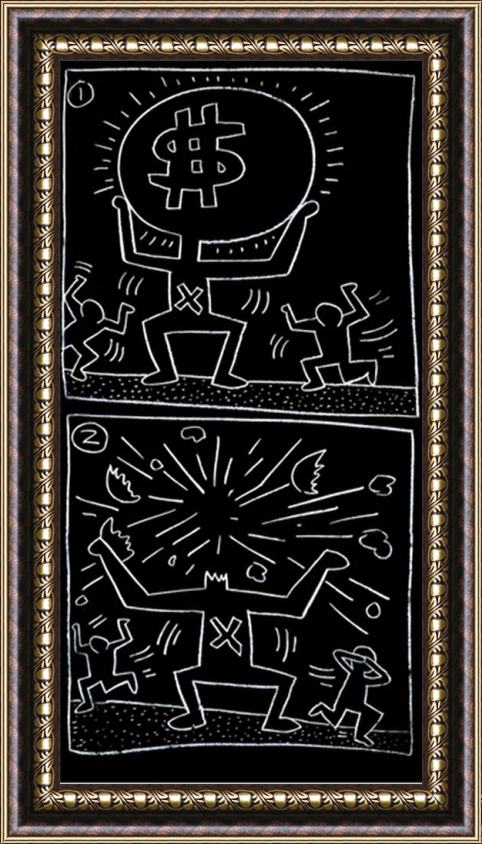 Keith Haring Untitled 1984 Framed Painting