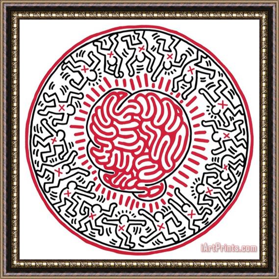 Keith Haring Untitled 1985 Framed Painting
