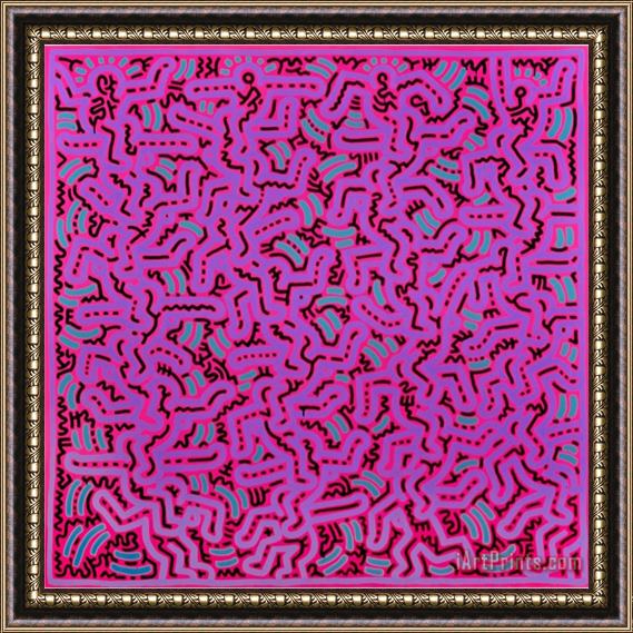 Keith Haring Untitled June 1 1984 Framed Painting