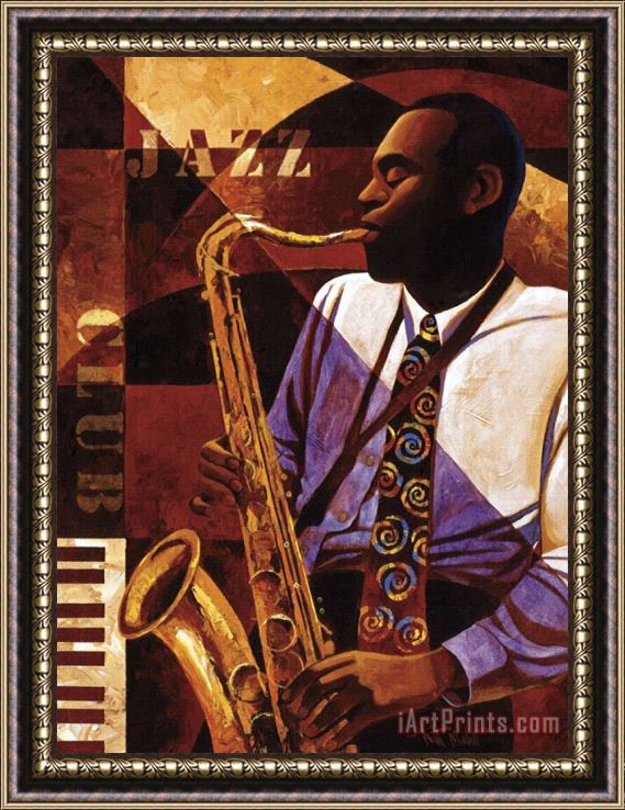Keith Mallett Jazz-club Framed Painting