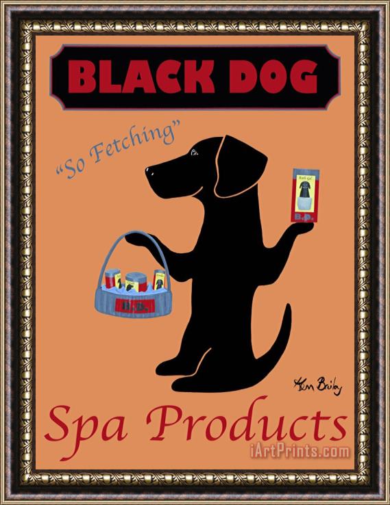 Ken Bailey Black Dog Spa Framed Print