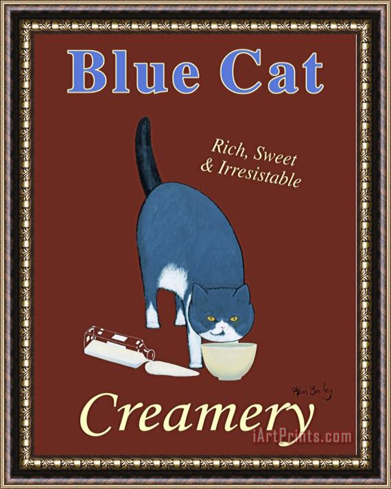 Ken Bailey Blue Cat Creamery Framed Print