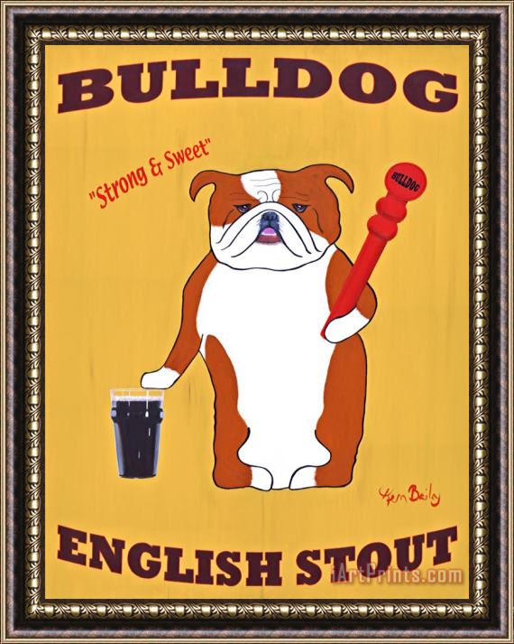Ken Bailey Bull Dog English Stout Framed Painting