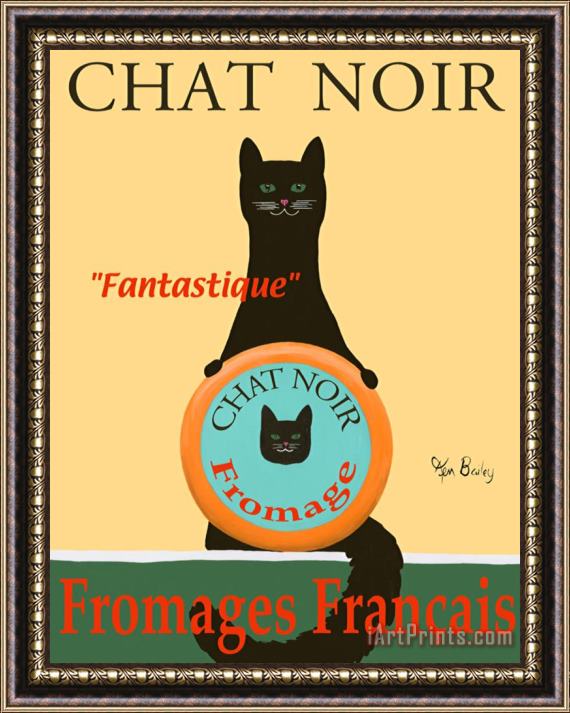 Ken Bailey Chat Noir II Black Cat Framed Print